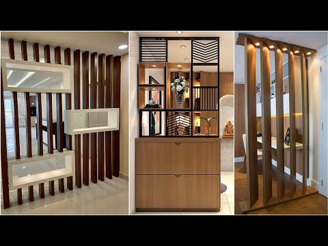 2023 Yılı İçin 100 Modern Oturma Odası Bölme Duvar Tasarımı: Ahşap Oda Ayırıcı Fikirleri | Ev İç Tasarımı 7