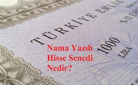 Nama Yazılı Hisse Senetleri Nedir?