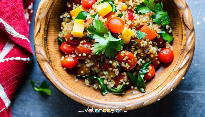 Gün Menüsü Fikirleri ile Pratik Tarifler 6 Quinoa Salatası
